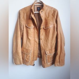 GAP Tan Leather Jacket - Women’s Size L